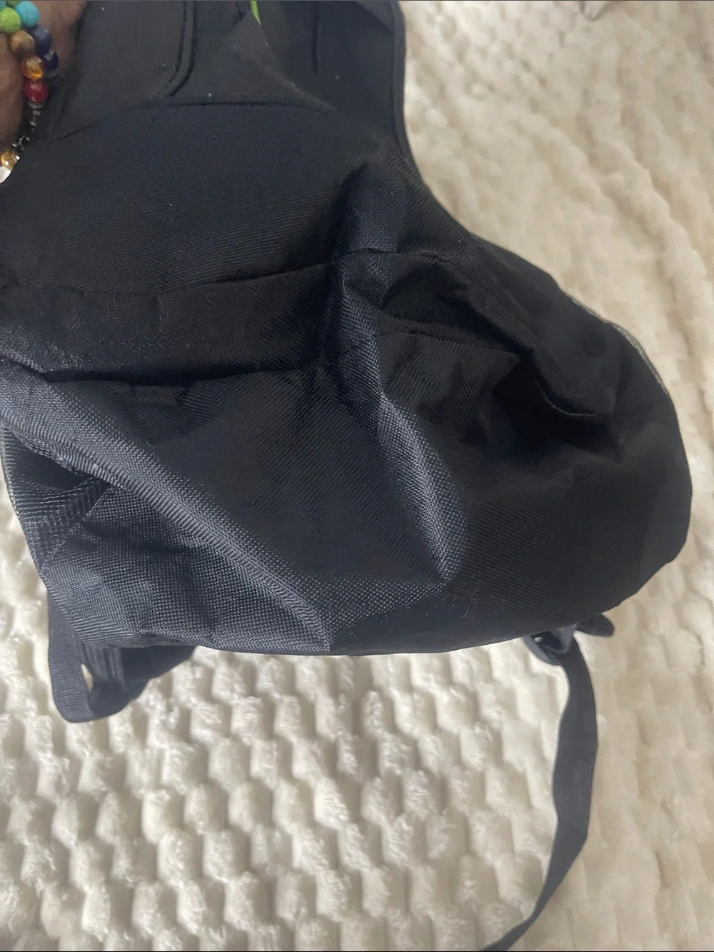 NWOT Black Backpack Green Accent & Jamaica Patch REFER TO PIC/VID 4 MISSING ZIP
